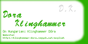 dora klinghammer business card