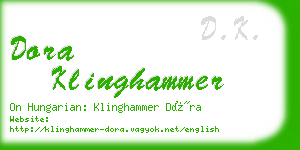 dora klinghammer business card